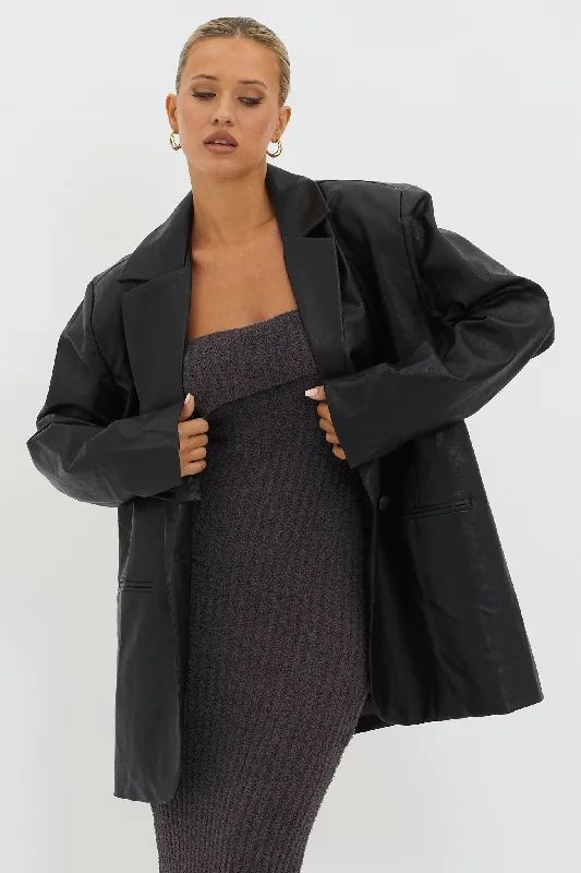 Luminate Oversized Coat Jacket Black