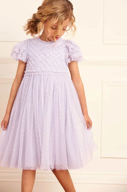 Heart Lattice Bodice Kids Dress