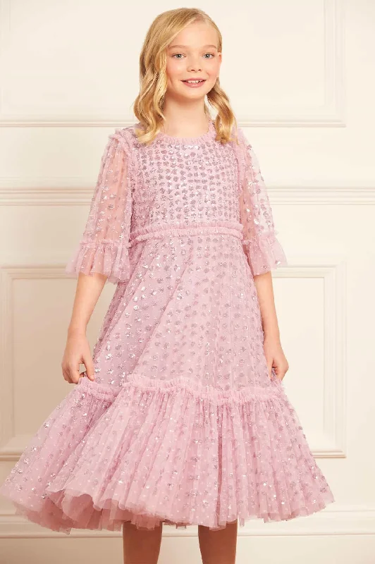 Raindrop Sequin Kids Dress