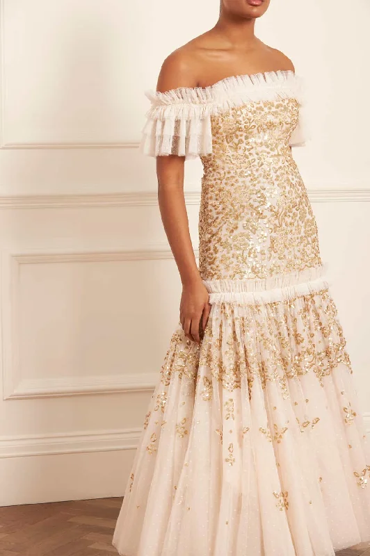 Regal Rose Off-Shoulder Gown