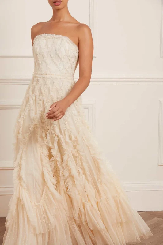 Rosella Ruffle Strapless Gown