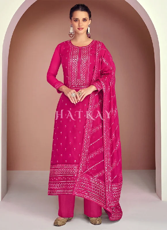 Hot Pink Traditional Pakistani Salwar Kameez