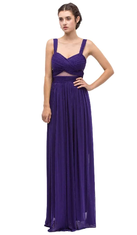 Eureka Fashion - 5101 Illusion Cutout Ruched Jersey Dress