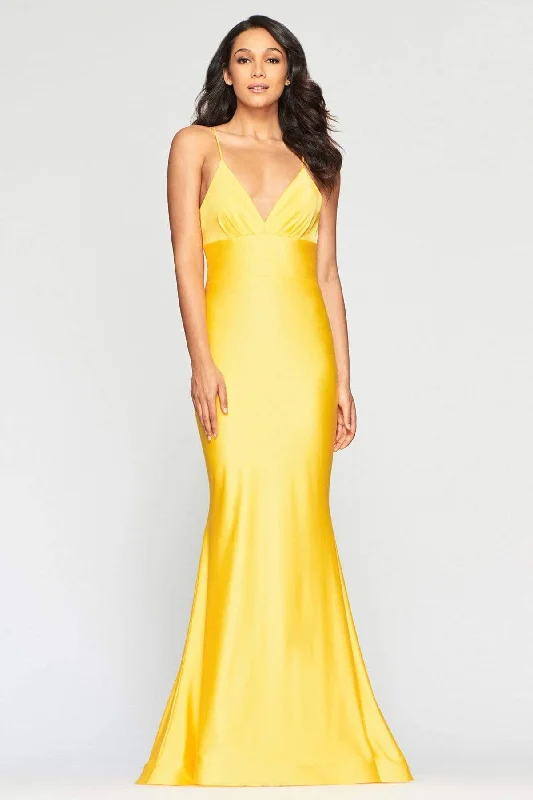 Faviana - S10458 Plunging V-Neck Sheath Evening Dress