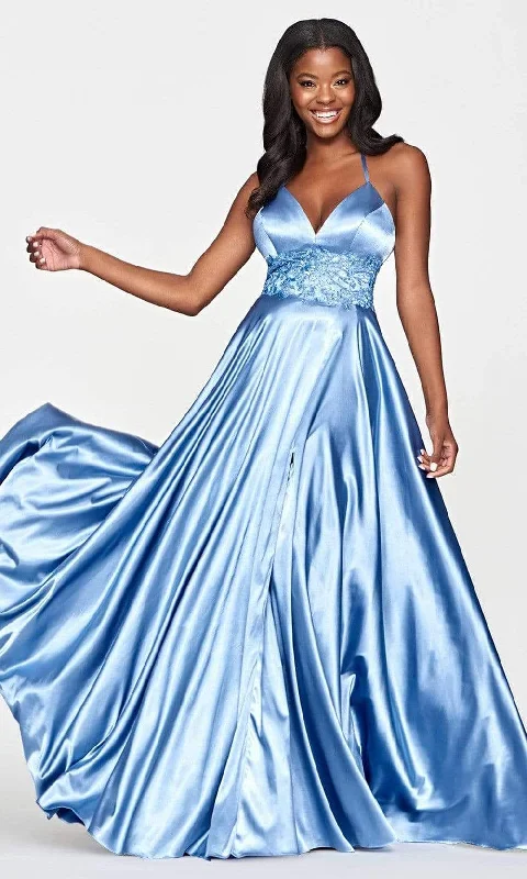 Faviana - S10643 V-Neck Embellished Long Gown