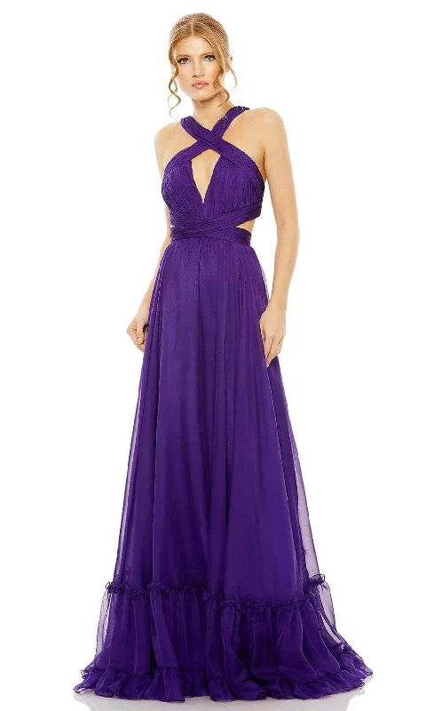 Mac Duggal 68474 - Pleated Halter Neck Prom Dress