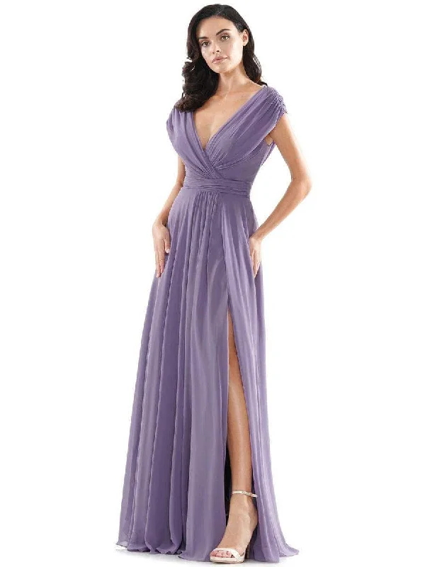 Marsoni by Colors - M251 V Neck Off Shoulder A-Line Gown