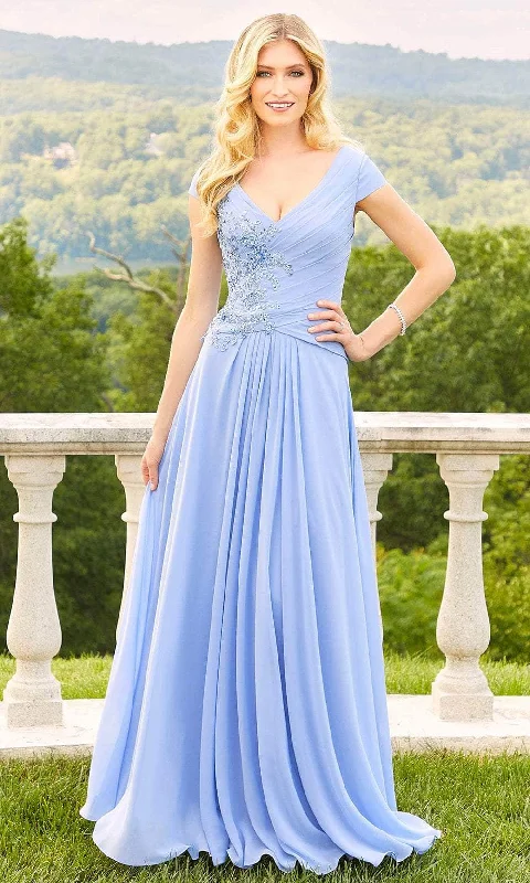 Mori Lee 72510 - V-Neck Cap Sleeve A-Line Prom Dress