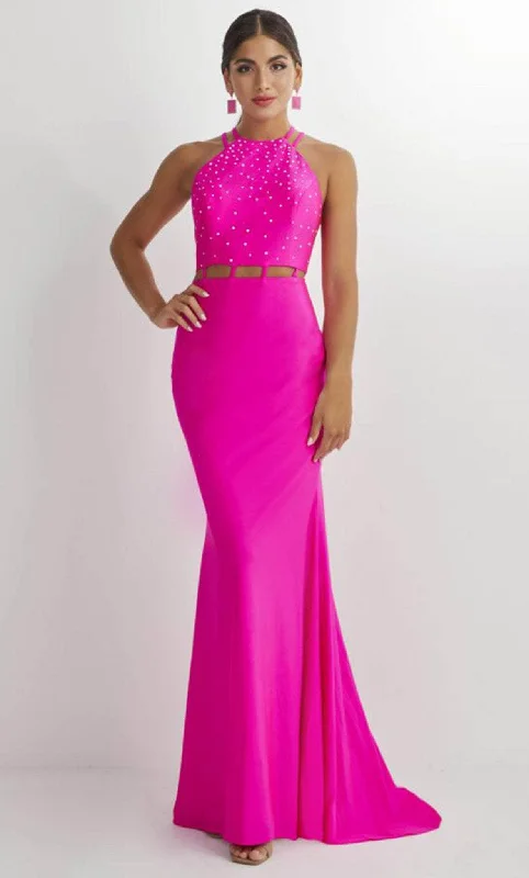 Studio 17 Prom 12901 - Sleeveless Halter Neck Prom Gown