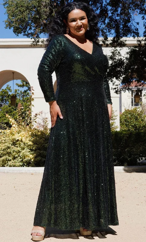 Sydney's Closet CE2302 - Sequined A-Line Evening Gown