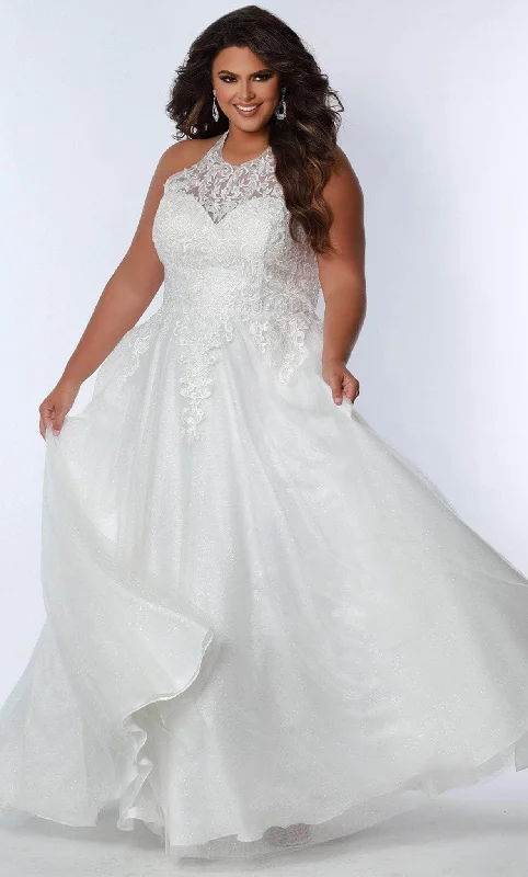 Sydney's Closet SC7352 - Embroidered Halter Prom Gown